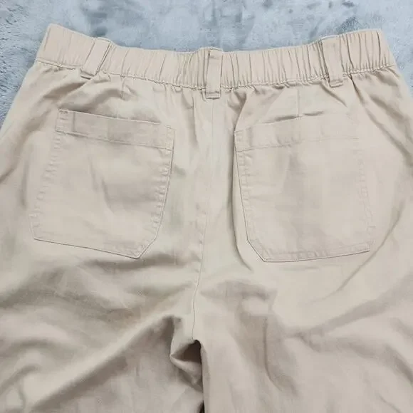 Liz Claiborne Pants‎ Womens 4 Tan Khaki Cotton Lyocell Lightweight Crop Capri - Picture 3 of 10